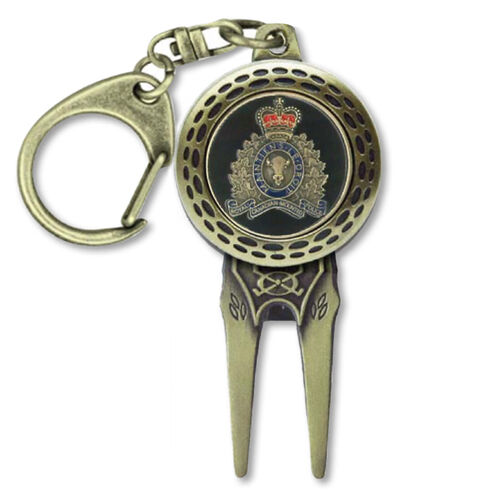 Brass RCMP Crest Divot Tool Keychain Thumbnail