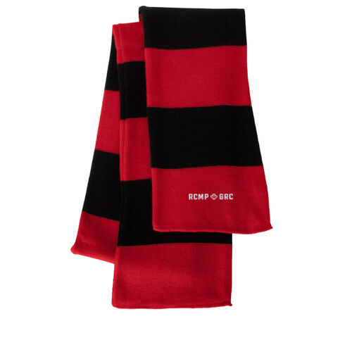 Embroidered Striped RCMP-GRC Knit Scarf Thumbnail