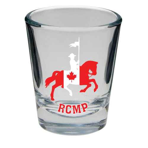 RCMP H&R Canada Flag Clear Shot Glass Thumbnail