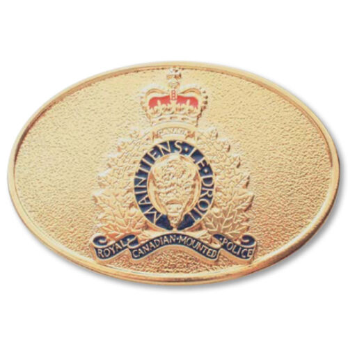 Gold RCMP Crest Western Style Belt Buckle Thumbnail