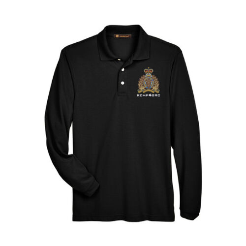 Harriton Men's Crest Embroidered Easy Blend LS Polo Thumbnail