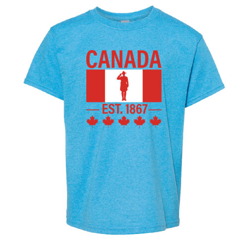 Gildan Youth English Proudly Canadian Canada Printed T-Shirt Thumbnail