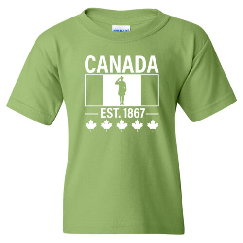 Gildan Youth English Proudly Canadian Canada Printed T-Shirt Thumbnail