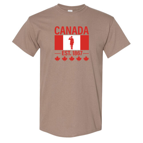 Gildan Unisex English Proudly Canadian Canada Printed T-Shirt Thumbnail