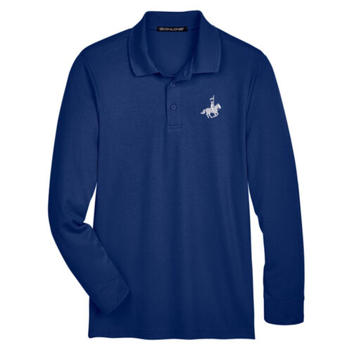 CrownLux Men's H&R Emblem Embroidered Performance LS Polo Thumbnail