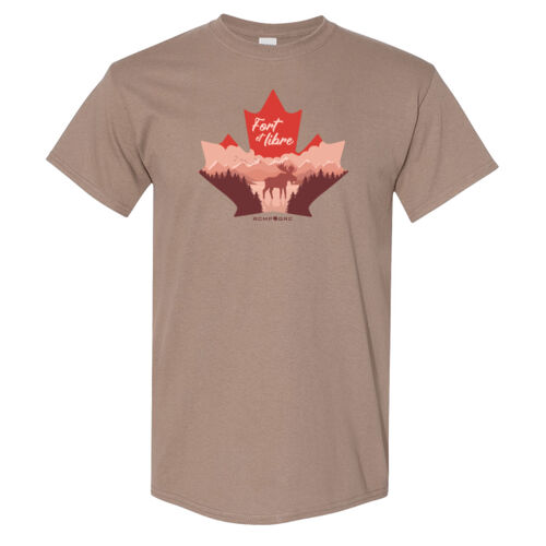 Gildan Unisex French Proudly Canadian Maple Leaf Printed T-Shirt Thumbnail