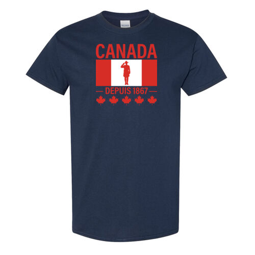 Gildan Unisex French Proudly Canadian Canada Printed T-Shirt Thumbnail