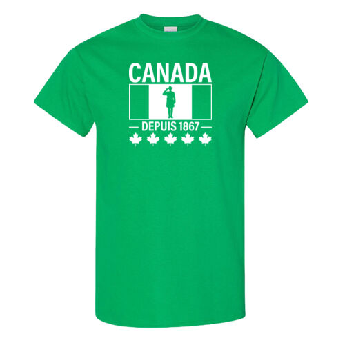Gildan Unisex French Proudly Canadian Canada Printed T-Shirt Thumbnail