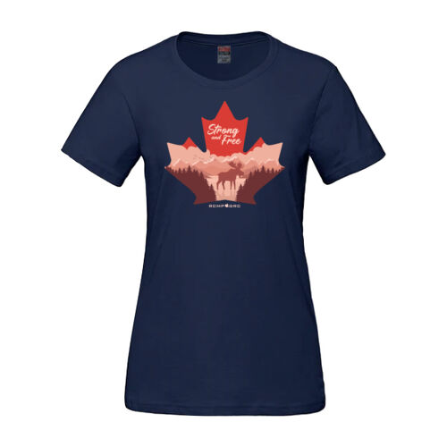 Parkour Women's English Proudly Canadian Maple Leaf Printed T-Shirt Thumbnail