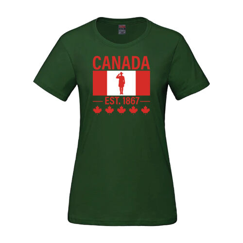 Parkour Women's English Proudly Canadian Canada Printed T-Shirt Thumbnail