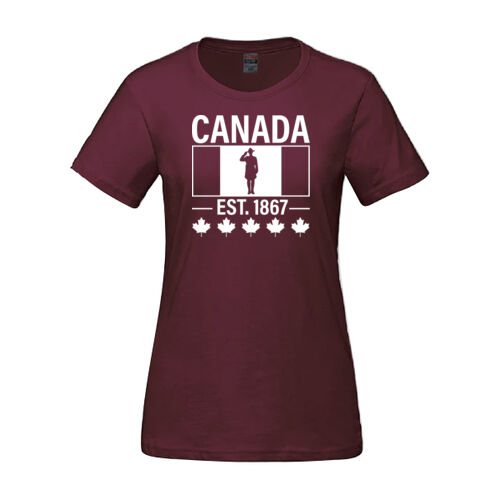 Parkour Women's English Proudly Canadian Canada Printed T-Shirt Thumbnail