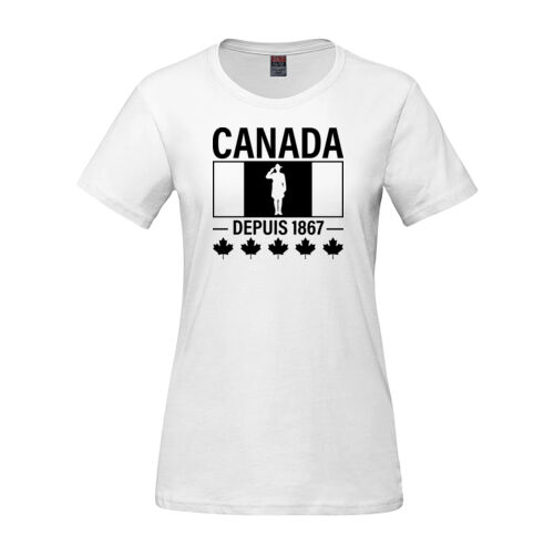 Parkour Women's French Proudly Canadian Canada Printed T-Shirt Thumbnail