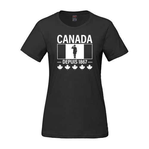 Parkour Women's French Proudly Canadian Canada Printed T-Shirt Thumbnail