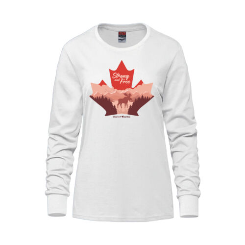 Breeze Women's English Proudly Canadian Maple Leaf Printed Long Sleeve Thumbnail