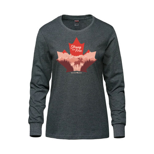 Breeze Women's English Proudly Canadian Maple Leaf Printed Long Sleeve Thumbnail