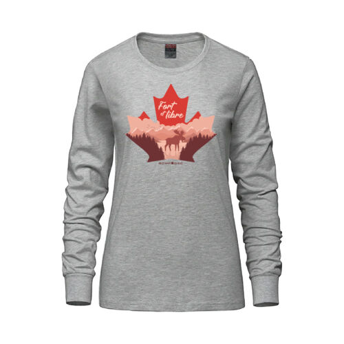 Breeze Women's French Proudly Canadian Maple Leaf Printed Long Sleeve Thumbnail