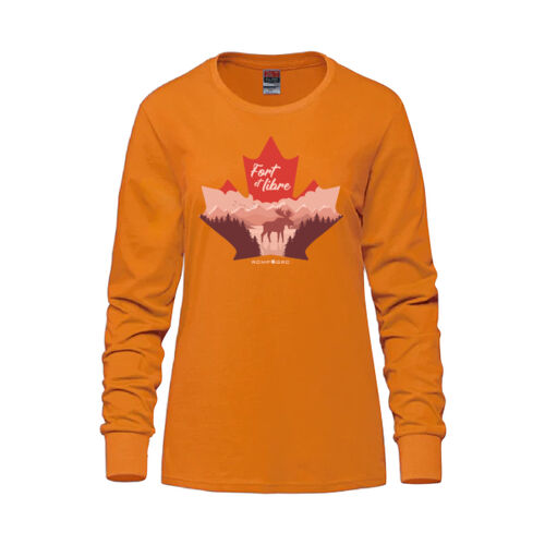 Breeze Women's French Proudly Canadian Maple Leaf Printed Long Sleeve Thumbnail
