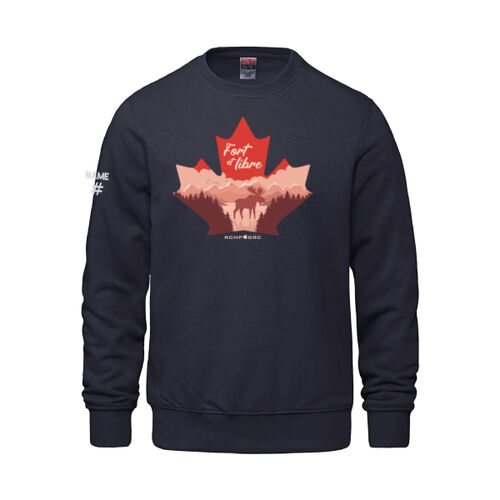 Vault Unisex French Proudly Canadian Maple Leaf Printed Crewneck Thumbnail