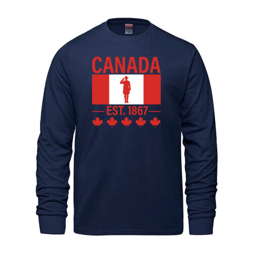 Breeze Men's English Proudly Canadian Canada Printed Long Sleeve Thumbnail