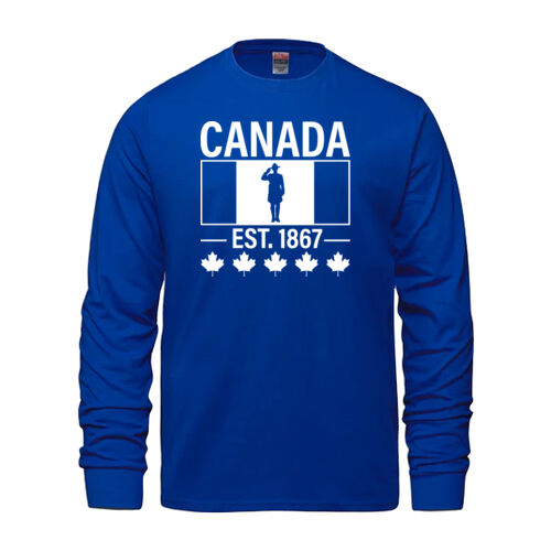Breeze Men's English Proudly Canadian Canada Printed Long Sleeve Thumbnail
