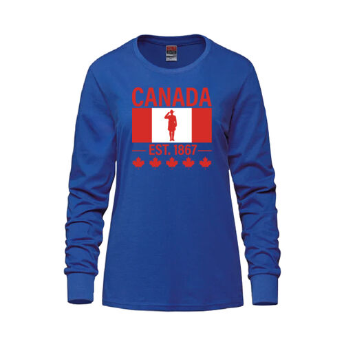 Breeze Women's English Proudly Canadian Canada Printed Long Sleeve Thumbnail