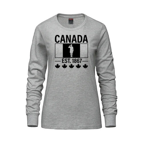 Breeze Women's English Proudly Canadian Canada Printed Long Sleeve Thumbnail