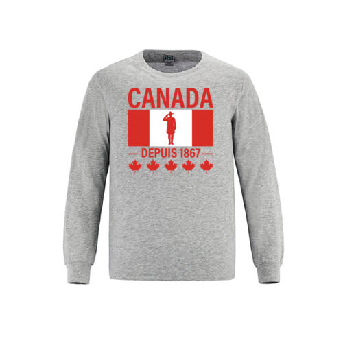 Breeze Youth French Proudly Canadian Canada Printed Long Sleeve Thumbnail