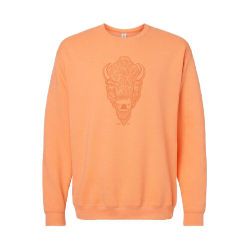 M&O Unisex Pastel Buffalo Head Printed Crewneck Thumbnail