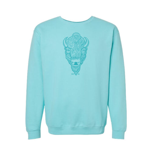 M&O Unisex Pastel Buffalo Head Printed Crewneck Thumbnail