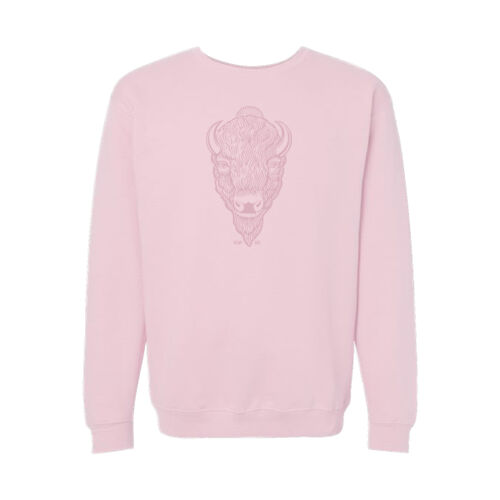 M&O Unisex Pastel Buffalo Head Printed Crewneck Thumbnail