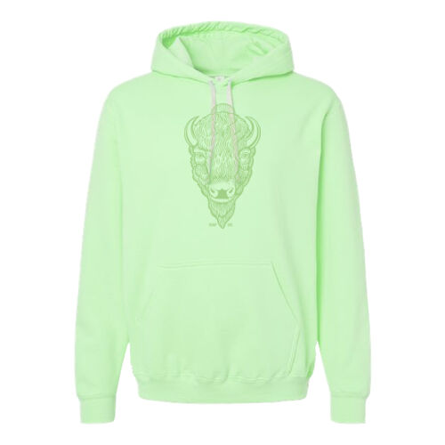 M&O Unisex Pastel Buffalo Head Printed Hoodie Thumbnail