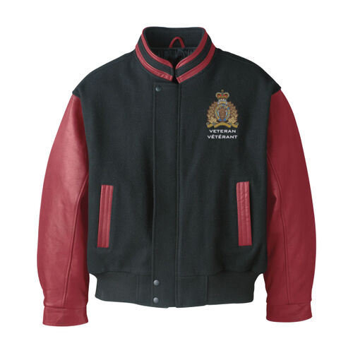 Graduate Unisex Veteran Crest Embroidered Melton & Leather Jacket Thumbnail